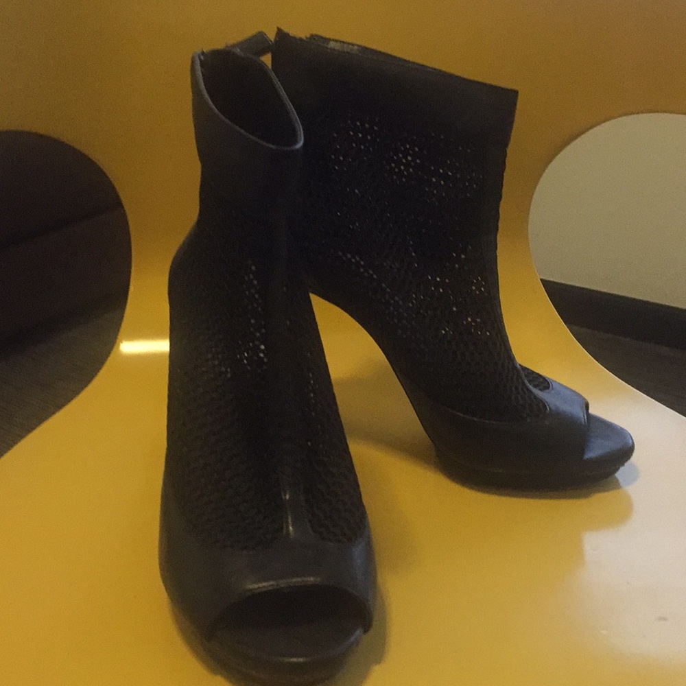 BCBG leather and mesh bootie